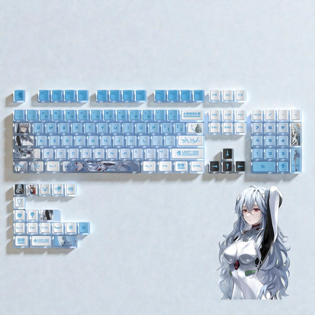 Набір кейкапів Ayanami Rei Pudding для механічних клавіатур, повнорозмірний, 122 клавіши - Фото 2 Набір кейкапів Ayanami Rei Pudding для механічних клавіатур, повнорозмірний, 122 клавіши - зображення 2