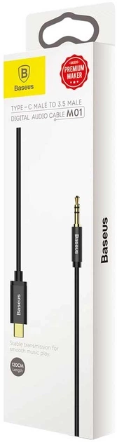 Аудіо-кабель Type-C - 3.5mm Baseus Horizontal 1m Чорний (CAM01-01) - Фото 5 Аудіо-кабель Type-C - 3.5mm Baseus Horizontal 1m Чорний (CAM01-01) - зображення 5