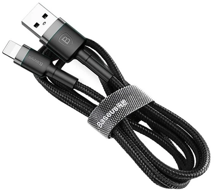 Кабель для заряджання Baseus USB - Lightning 2 м 1.5A Сірий+Чорний (CALKLF-CG1) - зображення 9