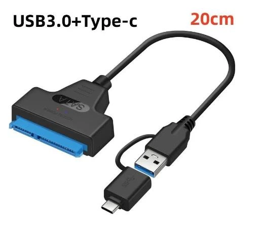 Адаптер контролер TYPE-C + USB 3.0 -> SATA для 2.5" HDD/SSD диска перехідник (615039762-1) Чорний - Фото 5 Адаптер контролер TYPE-C + USB 3.0 -> SATA для 2.5" HDD/SSD диска перехідник (615039762-1) Чорний - зображення 5