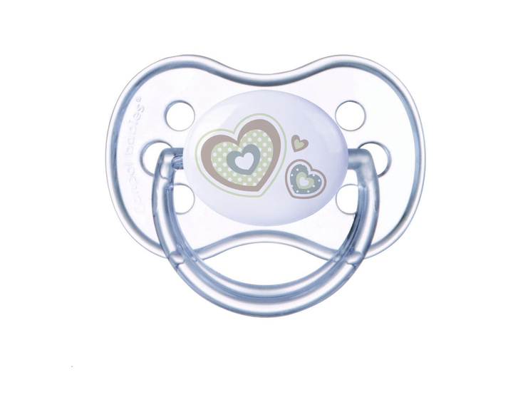 Пустышка силиконовая симметричная 0–6 мес Newborn Baby Canpol babies – бежевые сердца – для новорожденных - Фото 1 Пустышка силиконовая симметричная 0–6 мес Newborn Baby Canpol babies – бежевые сердца – для новорожденных - изображение 1