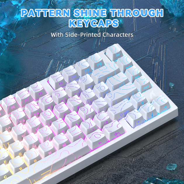 Игровая проводная магнитная клавиатура Attack Shark R82 / Проводное подключение / Magnetic Switch / White - изображение 3