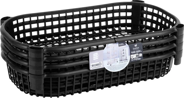 Полиця на колесах Excellent Houseware 4-рівнева 46.5 x 26 x 79 см Чорний (8721037504485) - зображення 2