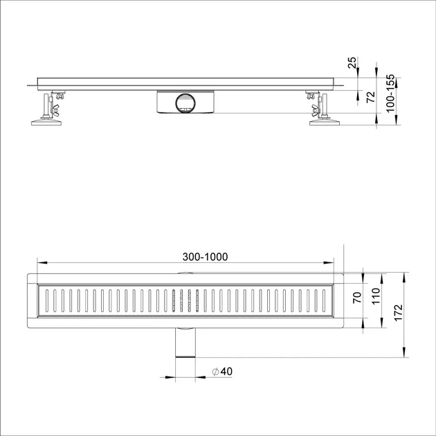IT03-FT11/800 ITAL Душовий трап 800 мм, поворот. 360, комбін.затвор, Brushed nickel (блістер) {5/1} - Фото 7 IT03-FT11/800 ITAL Душовий трап 800 мм, поворот. 360, комбін.затвор, Brushed nickel (блістер) {5/1} - зображення 7