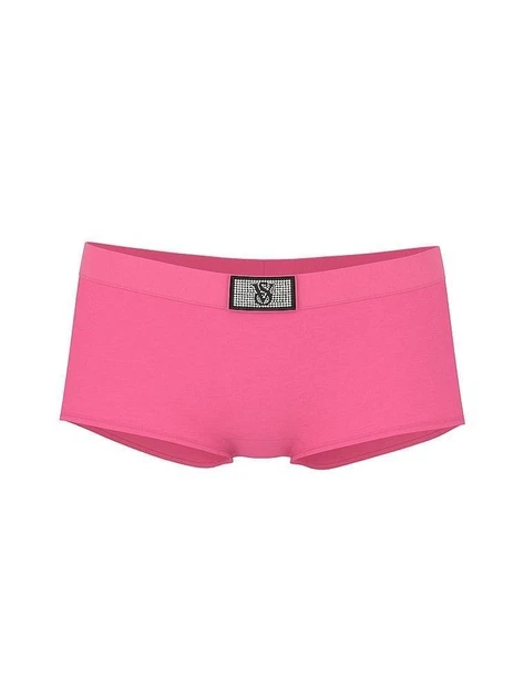 Женские трусики Victoria’s Secret (42112955166979) Logo Cotton Shine Patch Boyshort L розовые - изображение 3