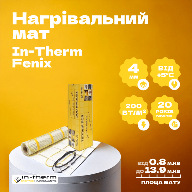Нагрівальний мат In-Therm 200 - 13.9 м2 - зображення 3