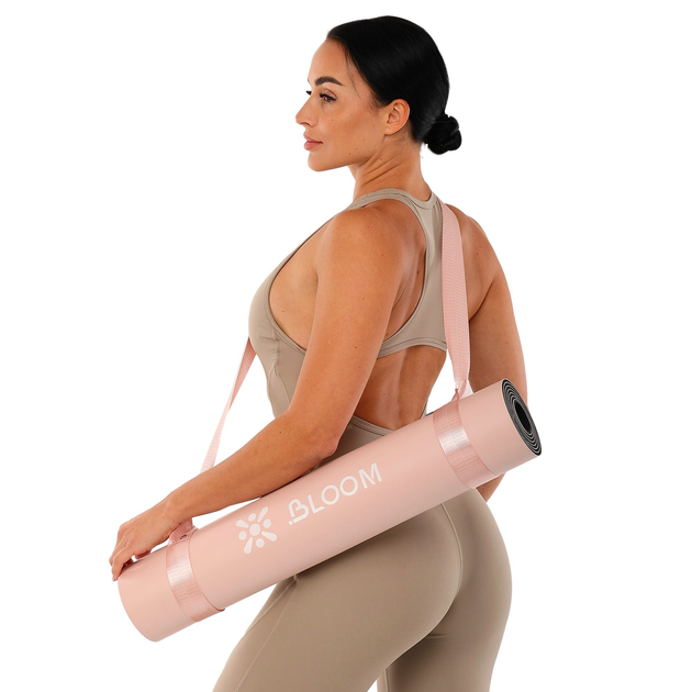 Ремень-стяжка для переноски коврика BLOOM YOGA STRAP LB7080 Рожевий - изображение 3