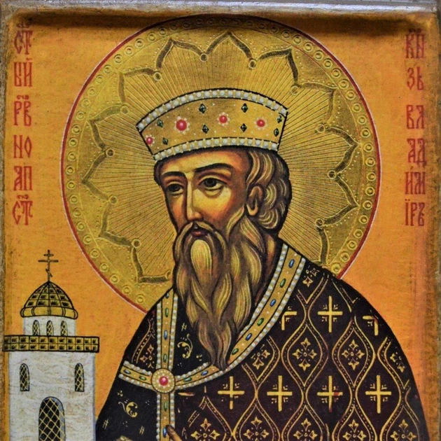 Ікона левкас мал Святий князь Володимир 112-0037п - Фото 2 Ікона левкас мал Святий князь Володимир 112-0037п - зображення 2