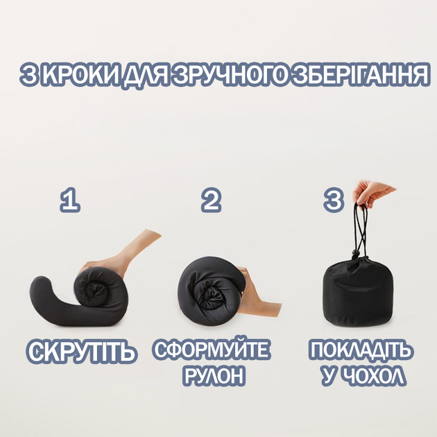 Ортопедическая подушка с капюшоном Four Seasons с круговой поддержкой шеи + сумка для хранения, KT7007542 - Фото 4 Ортопедическая подушка с капюшоном Four Seasons с круговой поддержкой шеи + сумка для хранения, KT7007542 - изображение 4