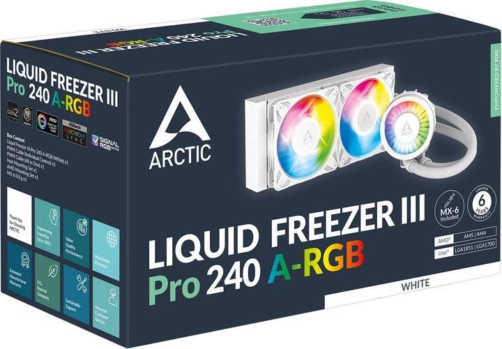 Система водяного охолодження ARCTIC Liquid Freezer III Pro 240 A-RGB White (4895265000232) - зображення 6