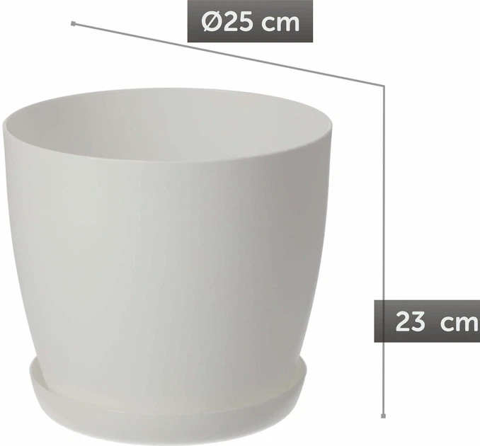 Квітковий горщик з підставкою Kadax Agen 25 см Білий (K2116) - зображення 2