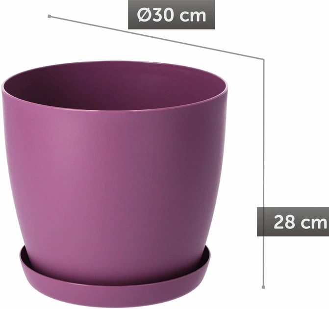 Doniczka z podstawką Kadax Agen 30 cm Fioletowa (K2126) - obraz 3