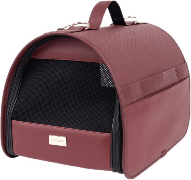 Транспортна сумка для собак Amiplay New York L Бордова (5907563304505) - зображення 3
