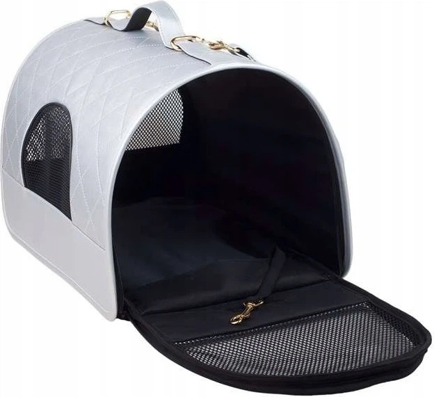 Torba transportowa dla psów i kotów Amiplay Venus M Srebrna (5907563256644) - obraz 5