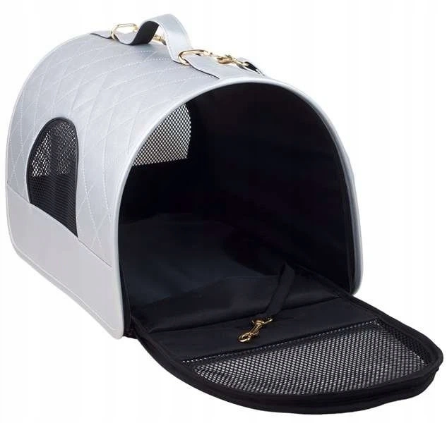 Torba transportowa dla psów i kotów Amiplay Venus M Srebrna (5907563256644) - obraz 10