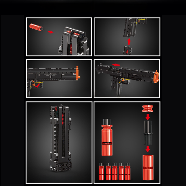 Конструктор Mould King Desert Eagle 512 деталей, игрушечная модель пистолета, механизм заряжания, стреляющая модель - изображение 4