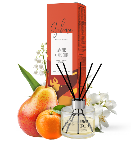 Ароматичний дифузор Sabrise Amber Orchid 85 мл (4820184443471) - Фото 2 Ароматичний дифузор Sabrise Amber Orchid 85 мл (4820184443471) - зображення 2