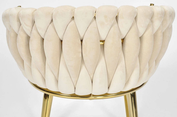 Крісло Hedo 100041 Велюрове Бежеве з золотими ніжками (5907184130033) - зображення 5