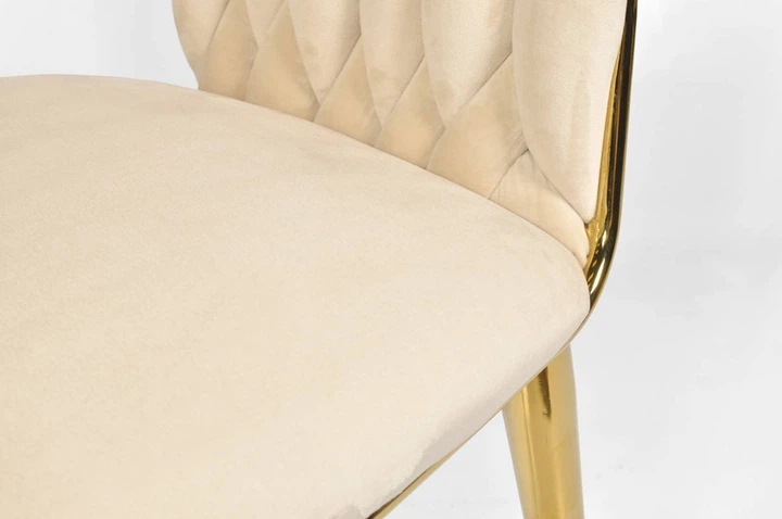 Крісло Hedo 100041 Велюрове Бежеве з золотими ніжками (5907184130033) - зображення 8