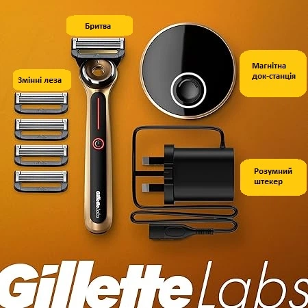 Бритва Gillette Labs Heated Razor Gold Edition с подогревом и