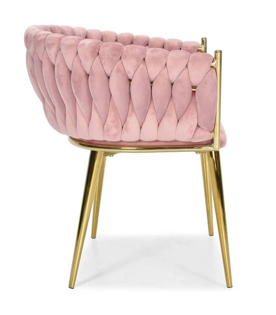 Крісло Hedo 100039 Велюрове Рожеве з золотими ніжками (5907184130019) - зображення 3
