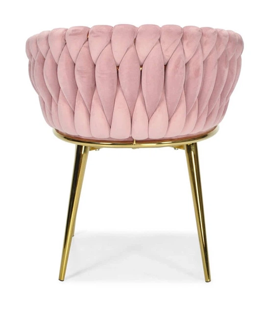 Крісло Hedo 100039 Велюрове Рожеве з золотими ніжками (5907184130019) - зображення 4