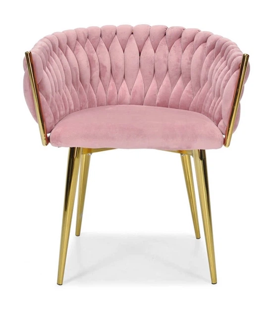 Крісло Hedo 100039 Велюрове Рожеве з золотими ніжками (5907184130019) - зображення 5