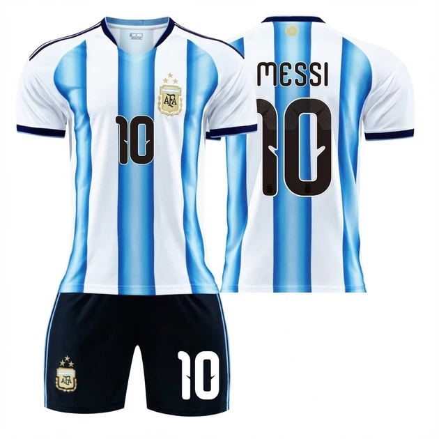 Детская футбольная форма сборной Аргентины Argentina Messi 10 25/26, размер 18 (рост 105–115 см), белая - Фото 1 Детская футбольная форма сборной Аргентины Argentina Messi 10 25/26, размер 18 (рост 105–115 см), белая - изображение 1