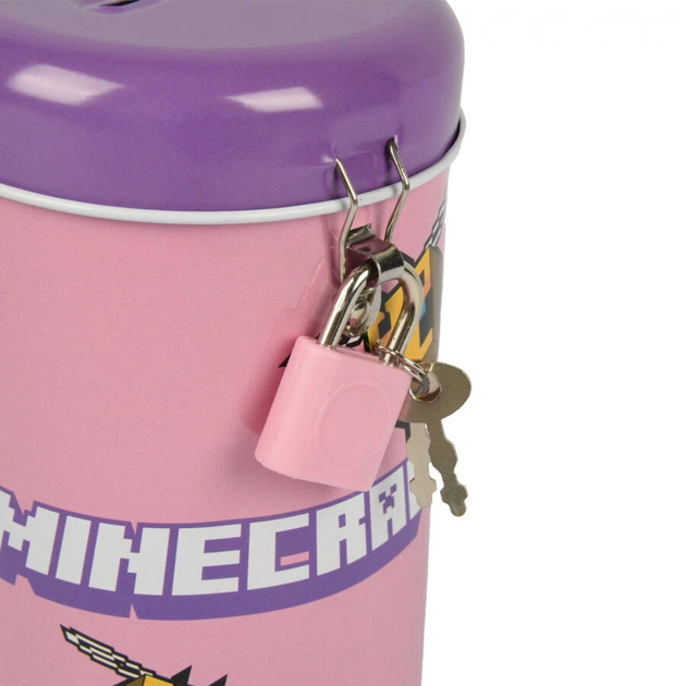 Копилка Yes Minecraft Spring "Майнкрафт - Весна" 13х7.6 см металлическая с замочком розовая (708575) - Фото 2 Копилка Yes Minecraft Spring "Майнкрафт - Весна" 13х7.6 см металлическая с замочком розовая (708575) - изображение 2