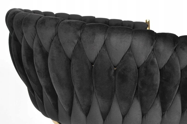 Крісло Hedo 100040 Велюрове Чорне з золотими ніжками (5907184130026) - зображення 6