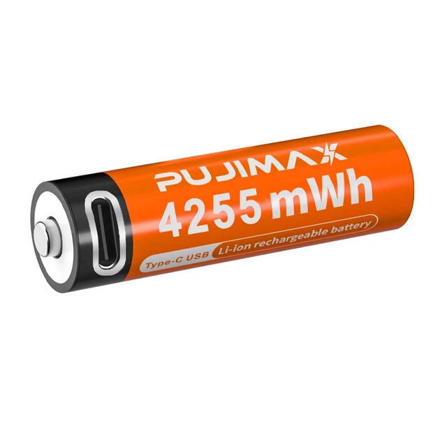 Акумулятори батарейки AA з USB Type-C 4255mWh 1.5V Orange (4 шт + кабель + кейс) (16231-4) - зображення 5