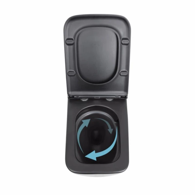 Унітаз підвісний Qtap Gemini безободковий з сидінням Soft-close QT2533076EUQMB - зображення 6
