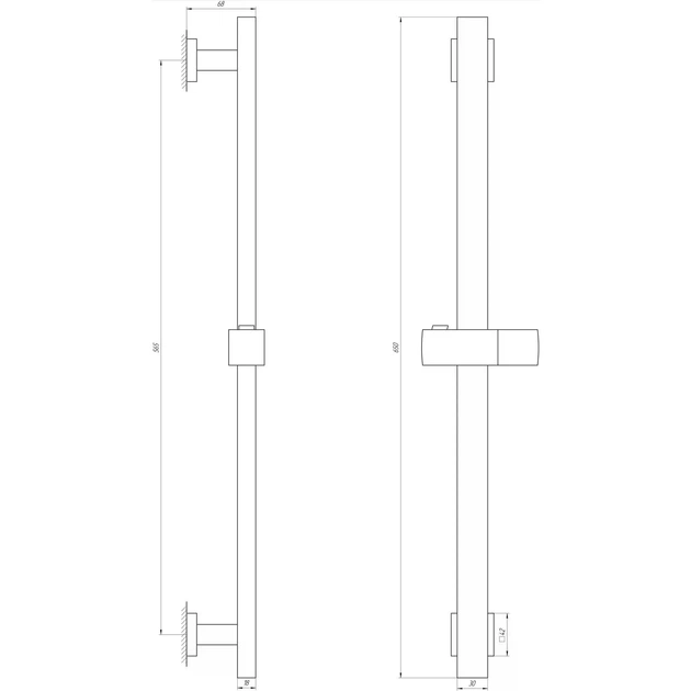 Душова стійка Globus Lux 65 см, нержавіюча сталь (SUS-1108) - зображення 5