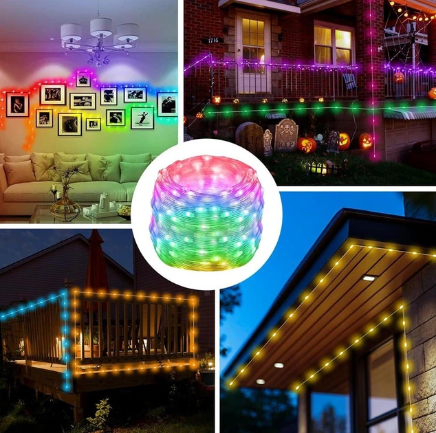 Светодиодная гирлянда 200 LED 20 метров USB с пультом RGB для новогоднего декора - изображение 6