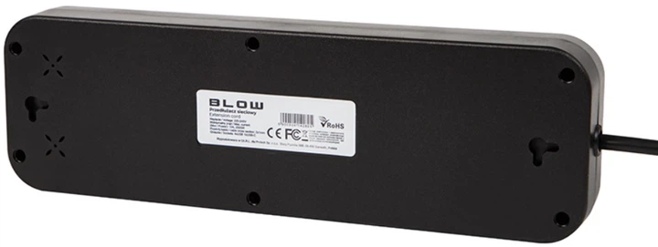 Подовжувач мережевий Blow PS-550S 5-розетковий 4 x USB 1 x USB-C 5 м Чорний (5900804142812) - зображення 3