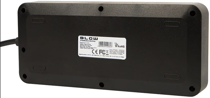 Подовжувач мережевий Blow PS-630 6-розетковий 3 x USB 1 x USB-C 3 м Чорний (5900804142836) - зображення 3