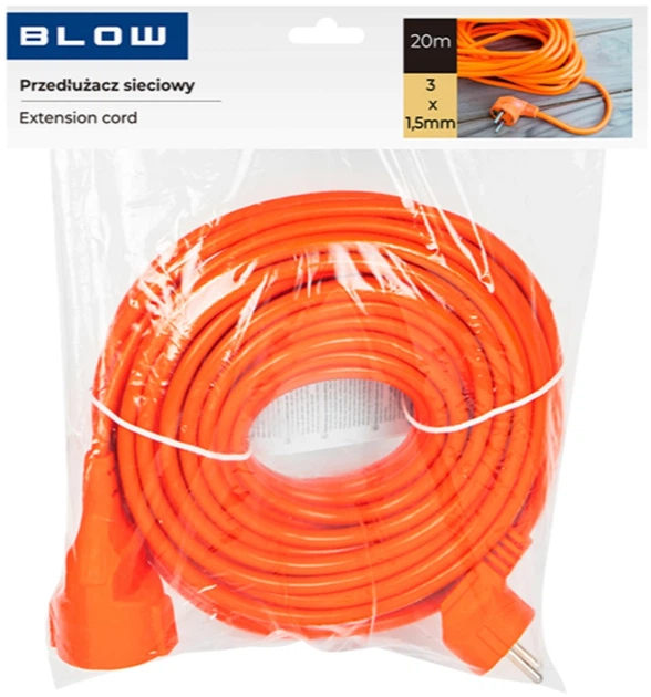 Подовжувач мережевий Blow PR-160 1-розетковий з заземленням 20 м Помаранчевий (5900804141709) - зображення 2