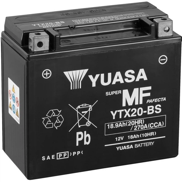 ◆yuu◆ Мотоакумулятор Yuasa 12 V 18.9 Ah MF VRLA Battery YTX20-BS