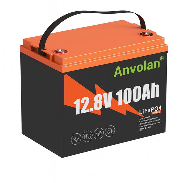 Акумулятор Anvolan LiFePO4 12.8V 100Ah з Bluetooth та BMS - изображение 2