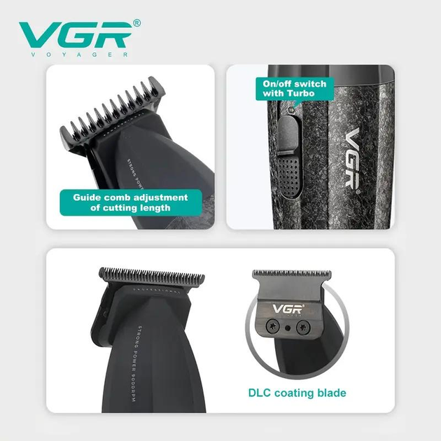 Триммер для стрижки VGR V-640T BLACK - изображение 2