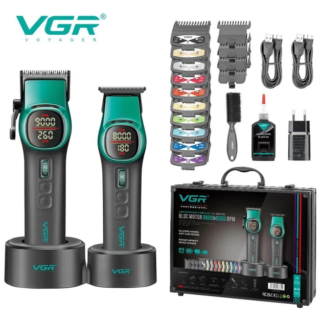 Комплект машинка для стрижки и триммер VGR 2 в 1 V-885 S2 GREEN - изображение 2