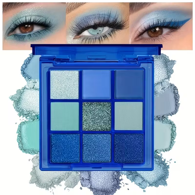 Палетка теней Gemini, 9 цветов, Blue Smoky, Color vibes - изображение 2
