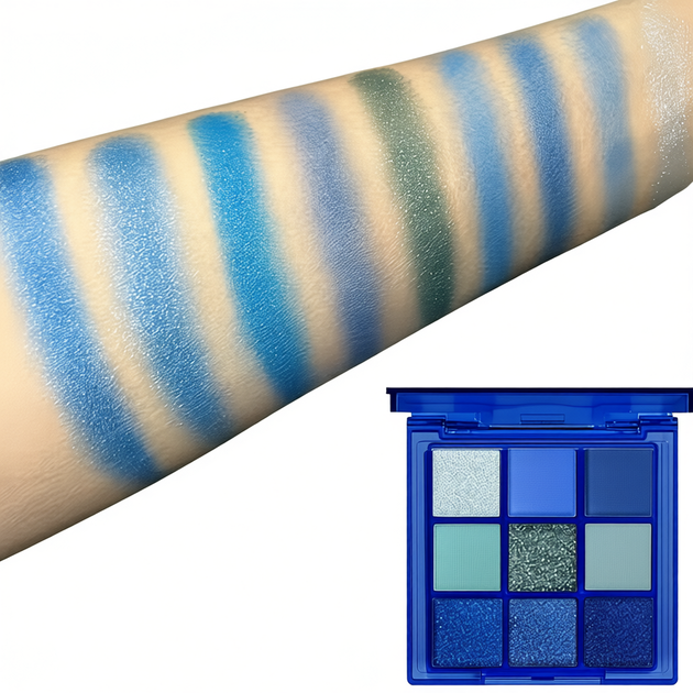 Палетка теней Gemini, 9 цветов, Blue Smoky, Color vibes - изображение 3