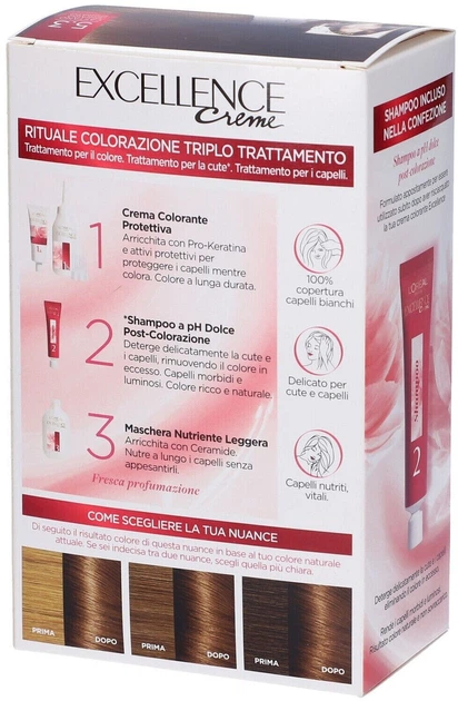 Стойкая крем-краска для волос L'Oreal Paris Excellence Creme № 5.3 (Светло-Каштановый Золотистый) - Фото 2 Стойкая крем-краска для волос L'Oreal Paris Excellence Creme № 5.3 (Светло-Каштановый Золотистый) - изображение 2