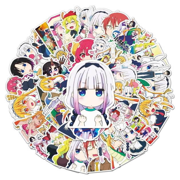 Набор наклеек стикеров Дракорничная госпожи Кобаяси Kobayashi-san Chi no Maid Dragon 50 штук наклейки - Фото 1 Набор наклеек стикеров Дракорничная госпожи Кобаяси Kobayashi-san Chi no Maid Dragon 50 штук наклейки - изображение 1