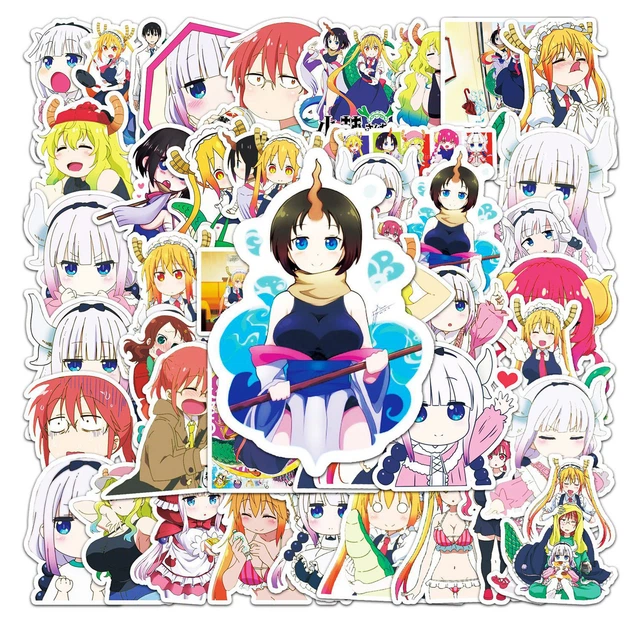 Набор наклеек стикеров Дракорничная госпожи Кобаяси Kobayashi-san Chi no Maid Dragon 50 штук наклейки - Фото 6 Набор наклеек стикеров Дракорничная госпожи Кобаяси Kobayashi-san Chi no Maid Dragon 50 штук наклейки - изображение 6