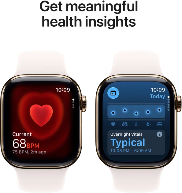 Smartwatch Apple Watch Series 11&nbsp;GPS + Cellular 42mm Gold Titanium Case with Light Blush Sport Band M/L (MF8X4) - obraz 5