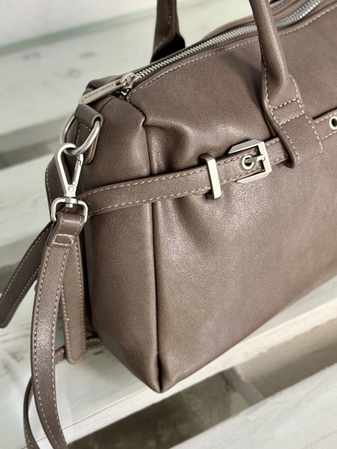 Стильна жіноча сумка з екошкіри David Jones CM7699 - мокко - изображение 5