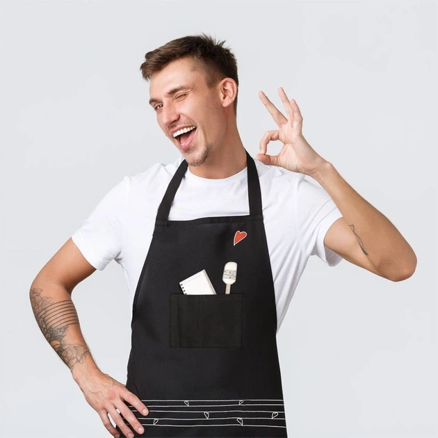 Кухонний фартух Orion Серце чорний 87 см (8592381179809) - зображення 2