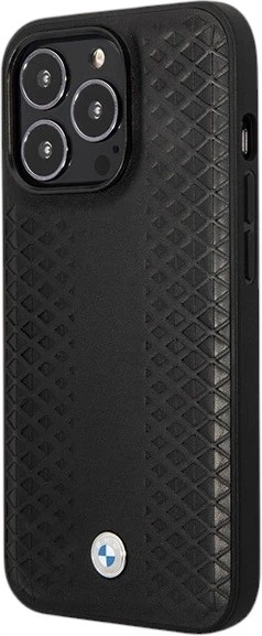 Etui plecki BMW Leather Diamond Pattern do Apple iPhone 14 Pro Black (3666339066543) - obraz 3
